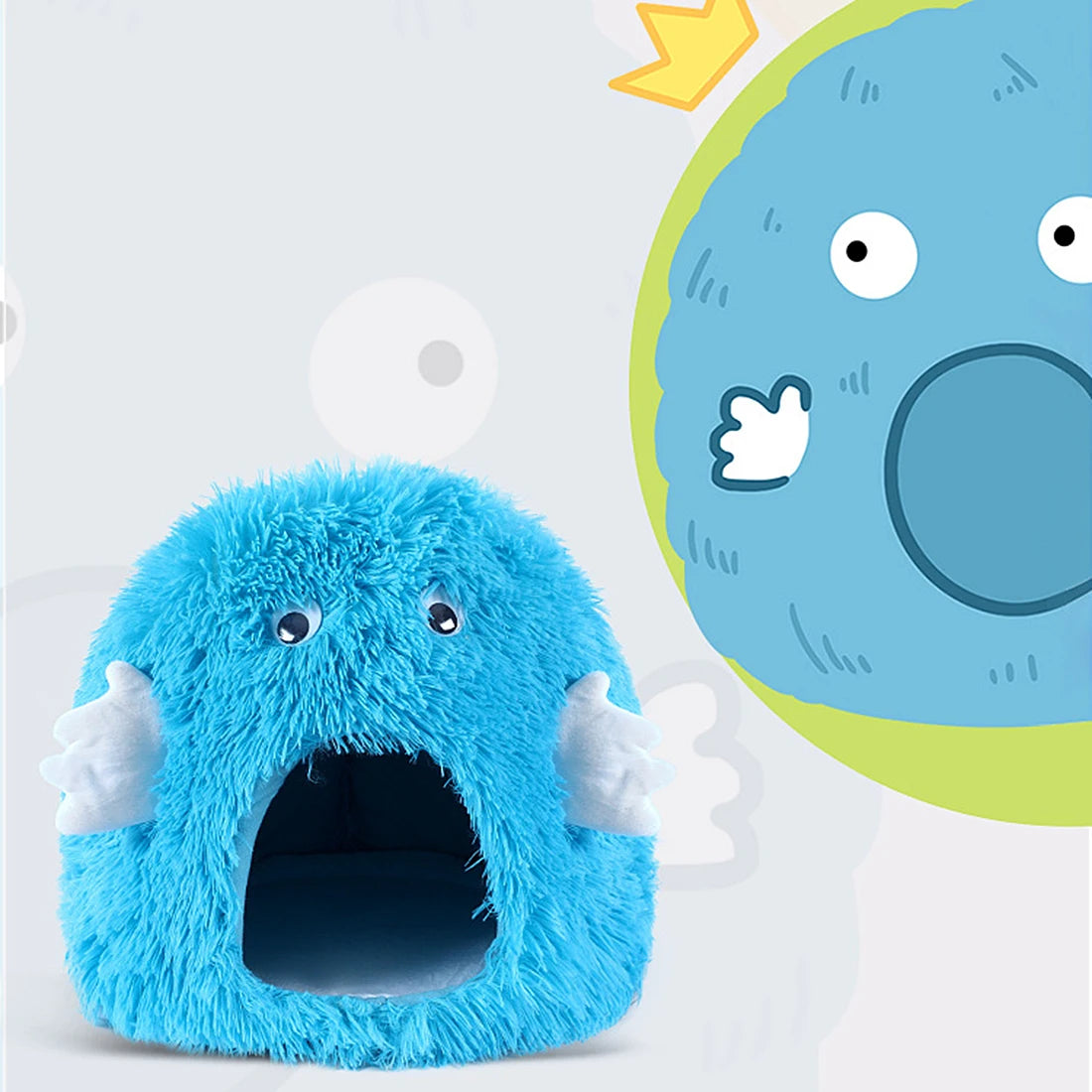Cuccia per gatti cuccia per cani Cute Monster Cartoon Warm Plush Kitten Cushion Basket tenda Puppy Cave Nest Mat Bag forniture per animali domestici al coperto