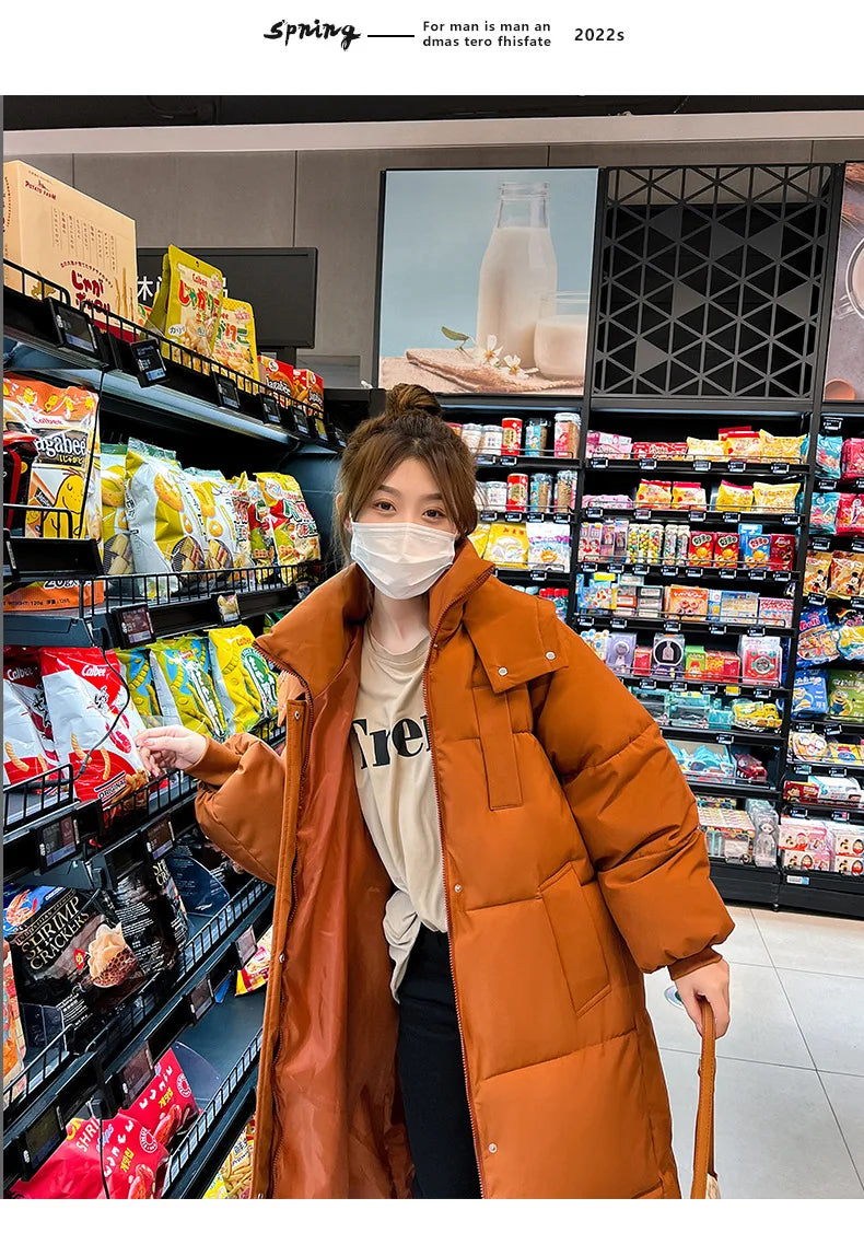 Cappotto freddo da donna invernale parka giacca imbottita lunga con cappuccio Plus Size cappotto Super caldo capispalla da neve all'ingrosso a buon mercato coreano