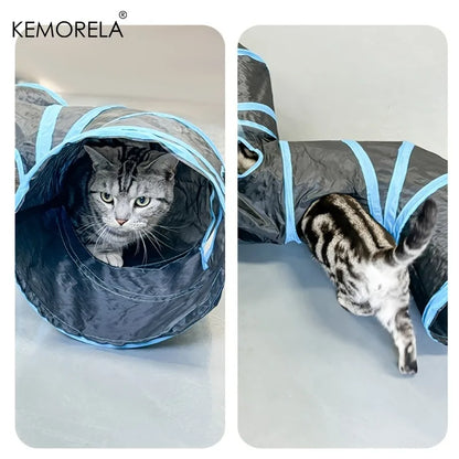 Tunnel per gatti Tunnel pieghevole per gattini Forniture per animali domestici T Cross Pass Tunnel da gioco Giocattolo per gatti Barile da trapano traspirante per carta forte per interni
