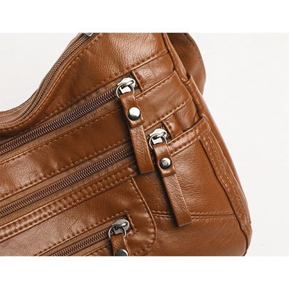 Borsa a tracolla in pelle da donna Tracolla regolabile Chiusura con cerniera Borsa per donna Viaggio Lavoro Borsa a tracolla casual quotidiana