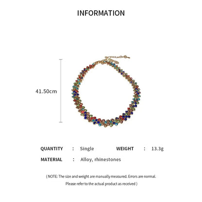 Collana girocollo di lusso con strass pieni lucidi per le donne Collane di cristallo geometriche personalizzate Regali per feste di gioielli da sposa