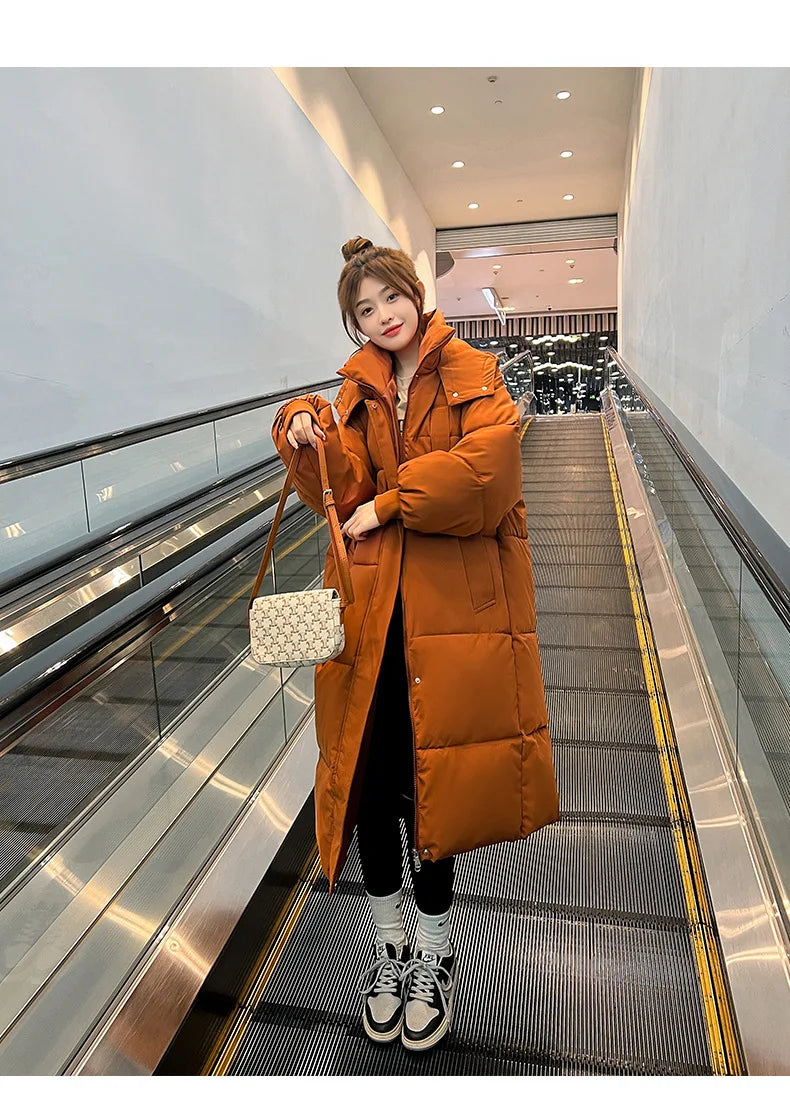 Cappotto freddo da donna invernale parka giacca imbottita lunga con cappuccio Plus Size cappotto Super caldo capispalla da neve all'ingrosso a buon mercato coreano