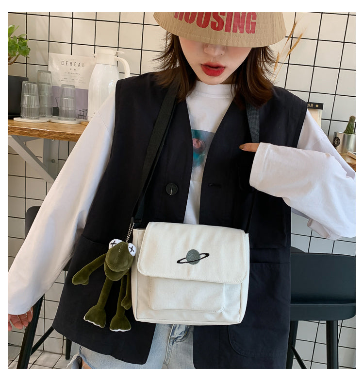 Borsa a tracolla per studenti con collage casual Borsa piccola da donna Borsa a tracolla in tela per donna Borse a tracolla con stampa Bolsas Sac