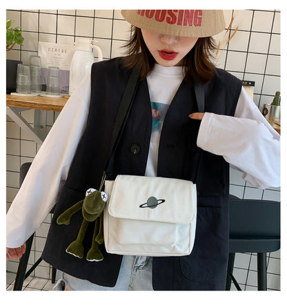Borsa a tracolla per studenti con collage casual Borsa piccola da donna Borsa a tracolla in tela per donna Borse a tracolla con stampa Bolsas Sac