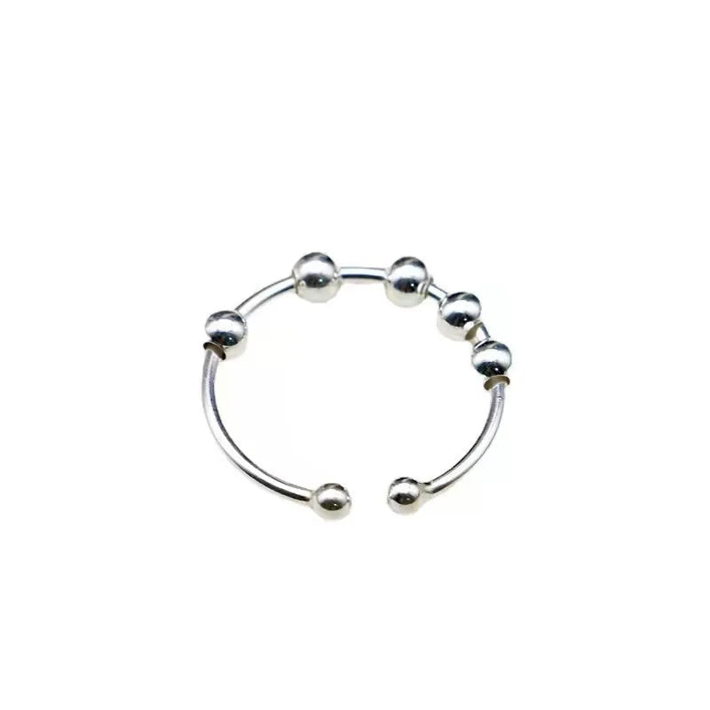 Anelli di ansia punk per donna uomo spirale Fidget perline anello gioielli di tendenza piacevole ruota liberamente anello in acciaio inossidabile antistress regalo