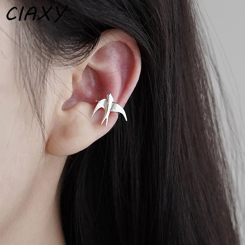 Orecchini a clip con uccelli rondine appena arrivati per ragazze, simpatici animali in stile cinese, orecchini marea nazionale, regalo di gioielli di moda per donna