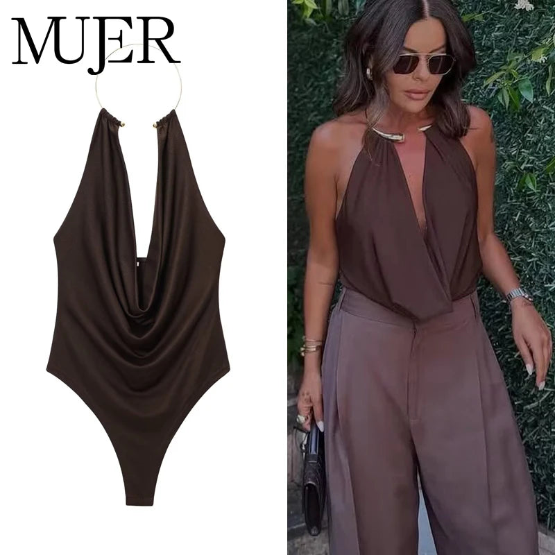 DAMEN 2025 Sexy Bodysuit Frauen Sommer Rückenfreie Bodys Damen Ärmellose Tops Damen Sexy Outfits Dessous Jumpsuits für Frauen