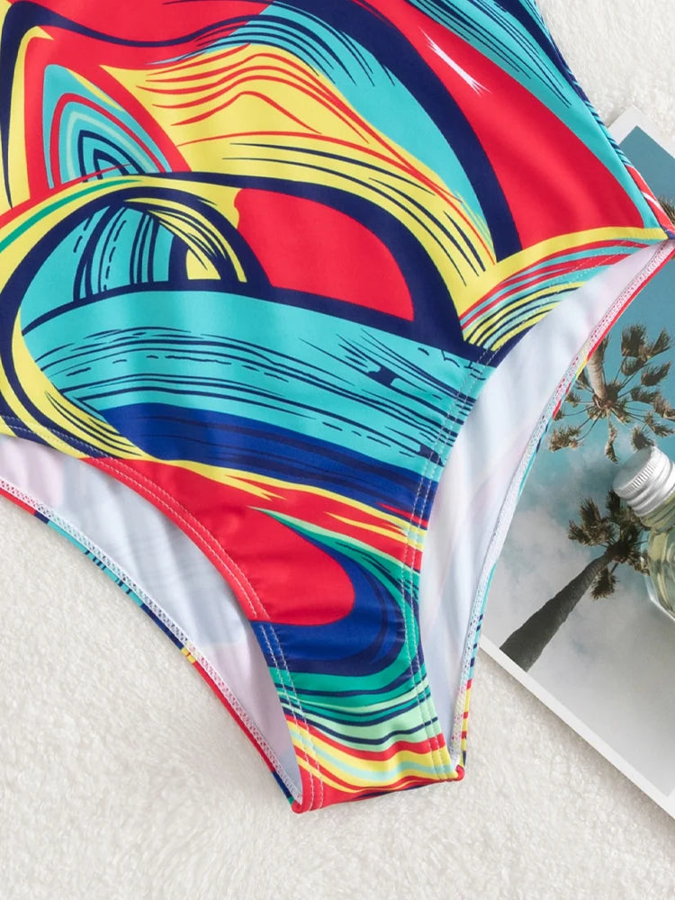 2026 Sexy Print Swimwear Women Push UP One Piece Swimsuit Monokini Backless Hollow Summer Bathing Suit