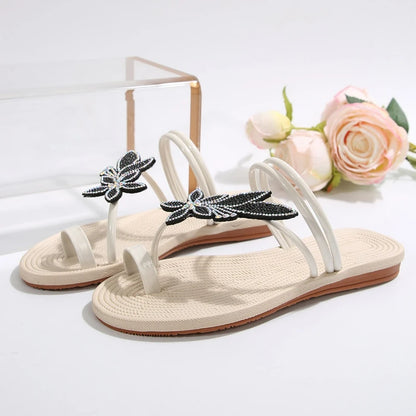 Pantofole da donna estive Sandali glitter Pantofole antiscivolo Infradito con punta in foglia d'acero Scarpe da spiaggia alla moda Pantofole piatte da esterno 2025
