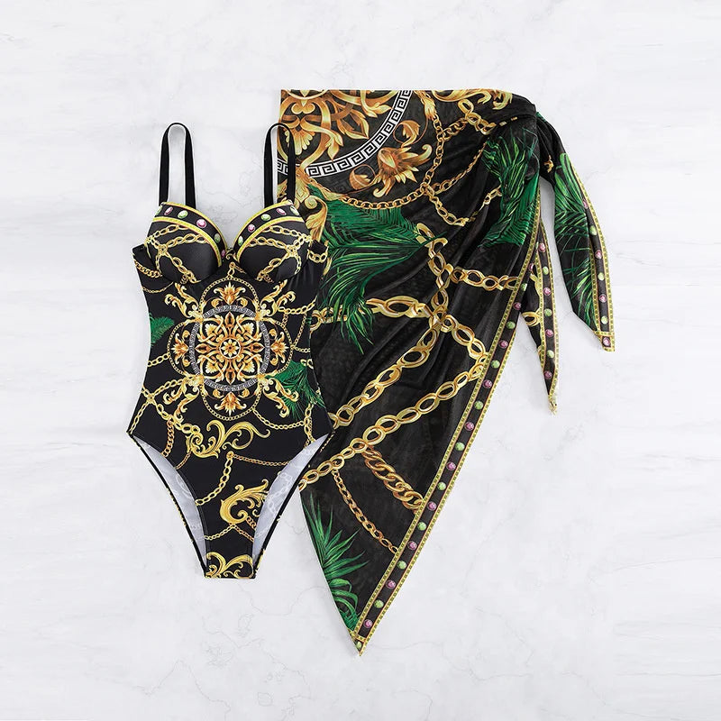 Summer Sexy Print One Piece Swimsuits Closed Female Swimwear Push Up Body Women's Swim Wear Bathing Suits Beach Pool Bather 2026