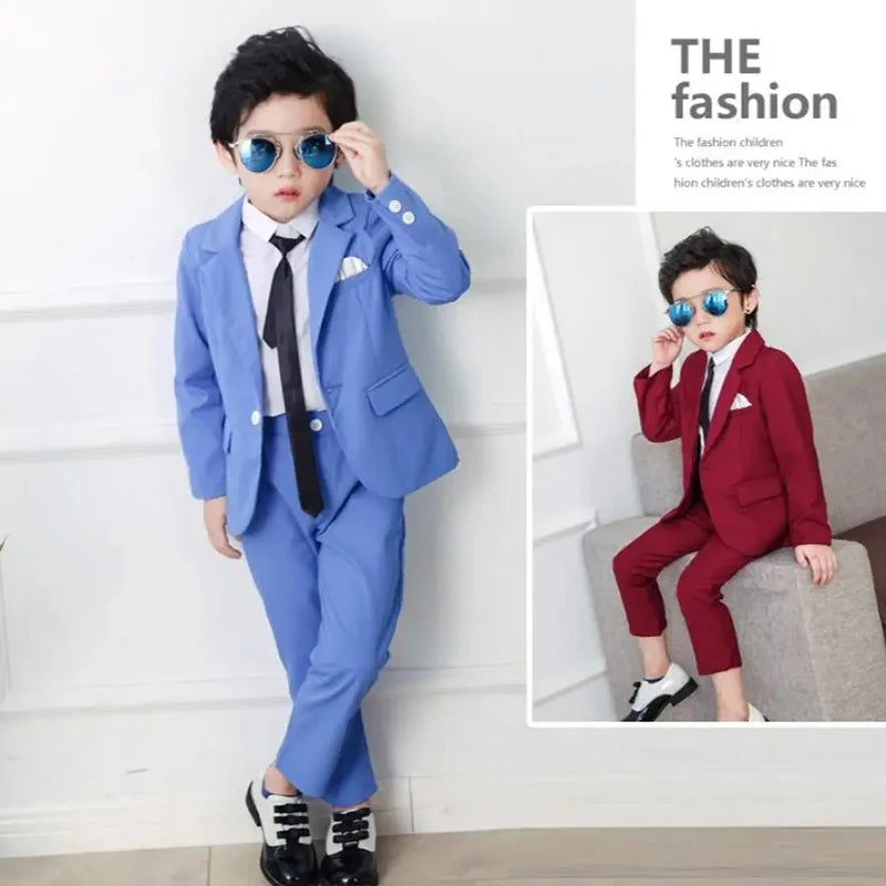 2024 Ragazzi Abiti per Matrimoni Blazer Pantaloni Bambini Abiti Formali Abiti Bambini Set da Festa Classico Teeanger Ragazzo Uniforme Scolastica