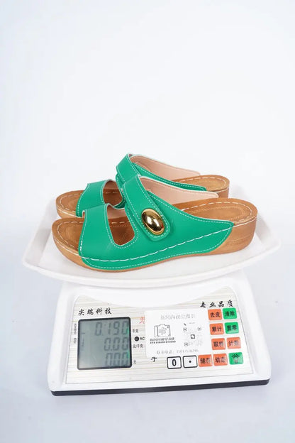 Sandales décontractées d'été pour femme à talon, chaussures compensées basses pour femme, chaussons d'intérieur et d'extérieur, chaussures d'été à talon