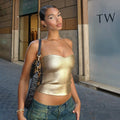 Summer Strapless Backless Sexy Crop Top Corset Party Club Outfits for Women Tube Vest Sleeveless Skinny Bustier Tops