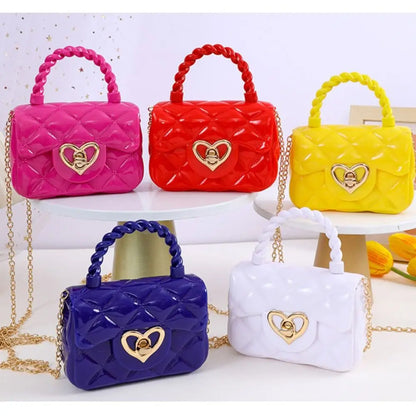 Moda bambini borse a tracolla in pelle PU borse a tracolla a cuore per ragazze bambini Mini portamonete borsa di gelatina borsa per bambini regali