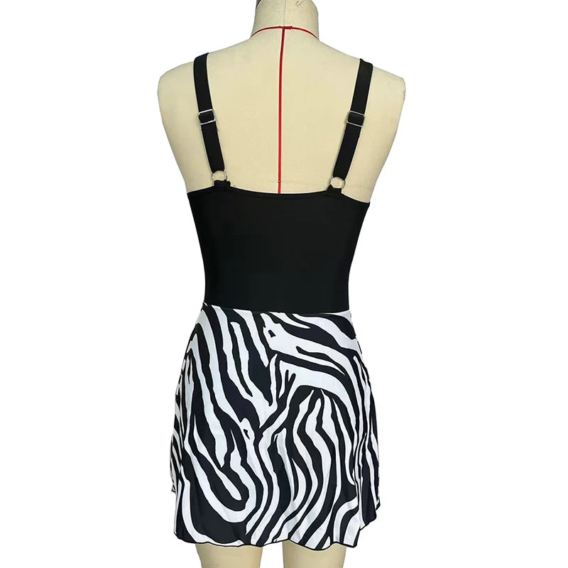 Women's High Waist Skirted One Piece Swimsuit Nylon Spandex Slimming Tummy Control with Padded Cups for Swimming Water Sports