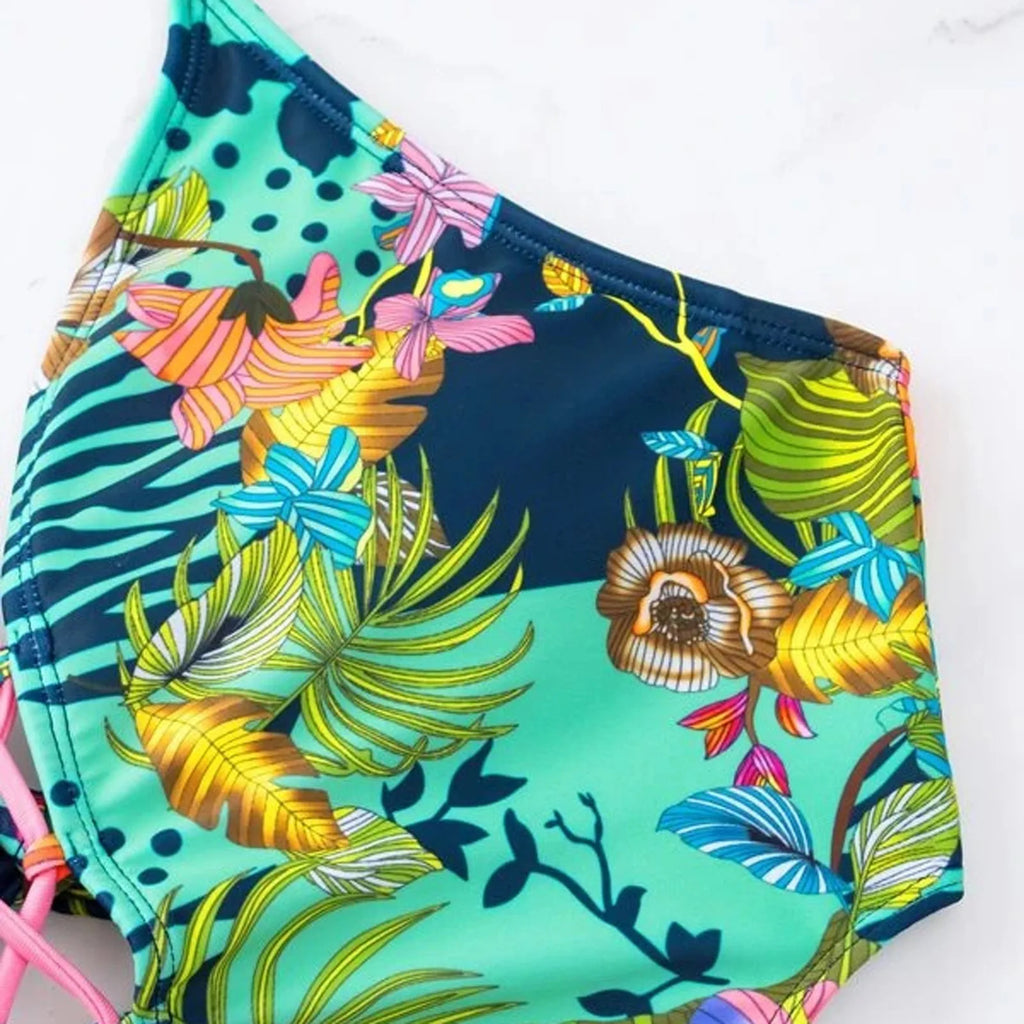 Women'S One-Piece Swimsuit With Crossed Ropes Tassels Chest Waist Cinching Swimwear Suits Backless Buckle Bikini For Women