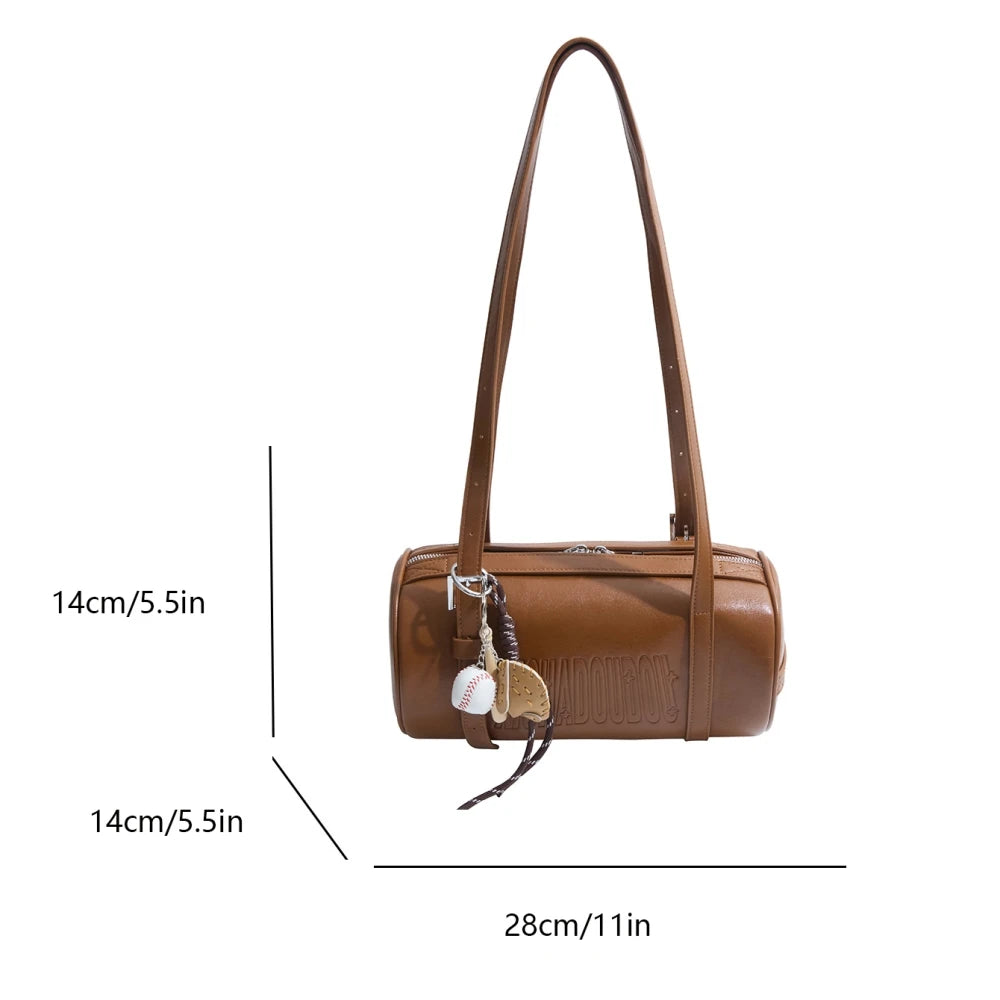 Borse a tracolla multifunzionali a forma di cilindro per donna 2024 Borse invernali di ultime borse firmate Borsa a tracolla di lusso con pendente