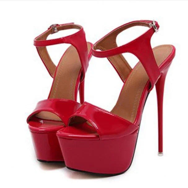 Aneikeh Vendite Calde 2026 Stile Estivo Sexy 16 Centimetri Sandali Delle Donne Tacchi Alti Open Toe Fibbie Discoteca Partito Scarpe Nero Grande Formato 15