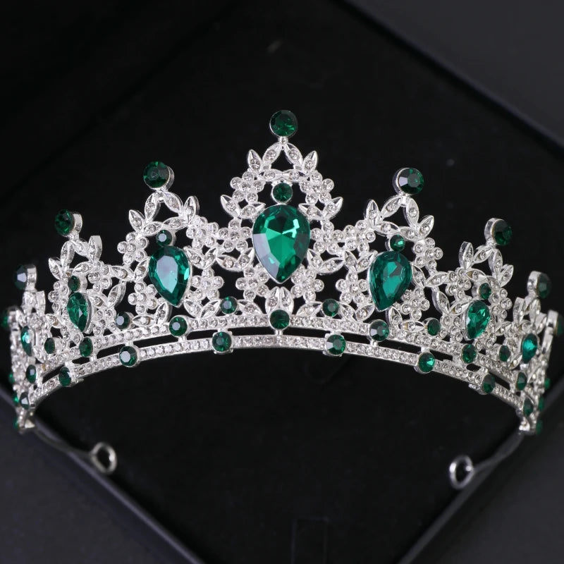 Diademi e corone di cristallo barocchi Festa con strass Prom Diadema Fascia da sposa Accessori per capelli da sposa Gioielli Corona Tiara Regalo