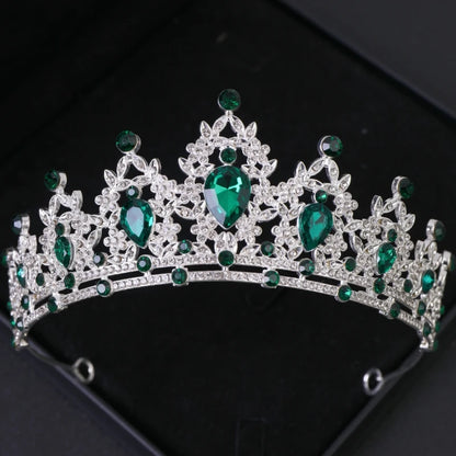 Diademi e corone di cristallo barocchi Festa con strass Prom Diadema Fascia da sposa Accessori per capelli da sposa Gioielli Corona Tiara Regalo