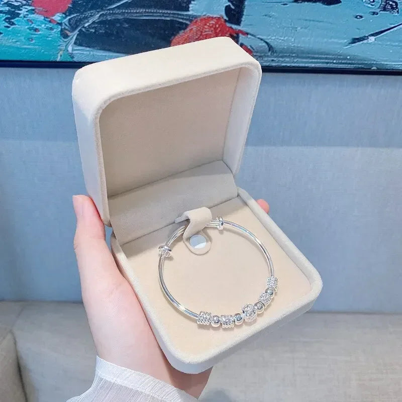 Braccialetti con perline portafortuna con ciondolo color argento per braccialetti da donna, festa di moda, fidanzamento, matrimonio, marchi popolari