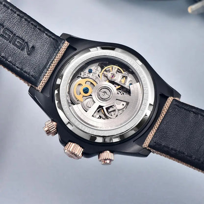 PAGANI DESIGN Orologio meccanico da uomo di lusso 40mm Orologio con cronometraggio multifunzionale Lunetta arcobaleno Vetro zaffiro Orologi da uomo PD1732