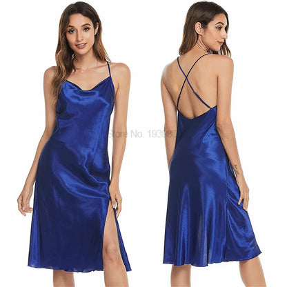 Camicia da notte estiva Ruffles Lady Nightwear camicia da notte raso senza spalline gonna intimo Lingerie Sexy vestiti per la casa accappatoio
