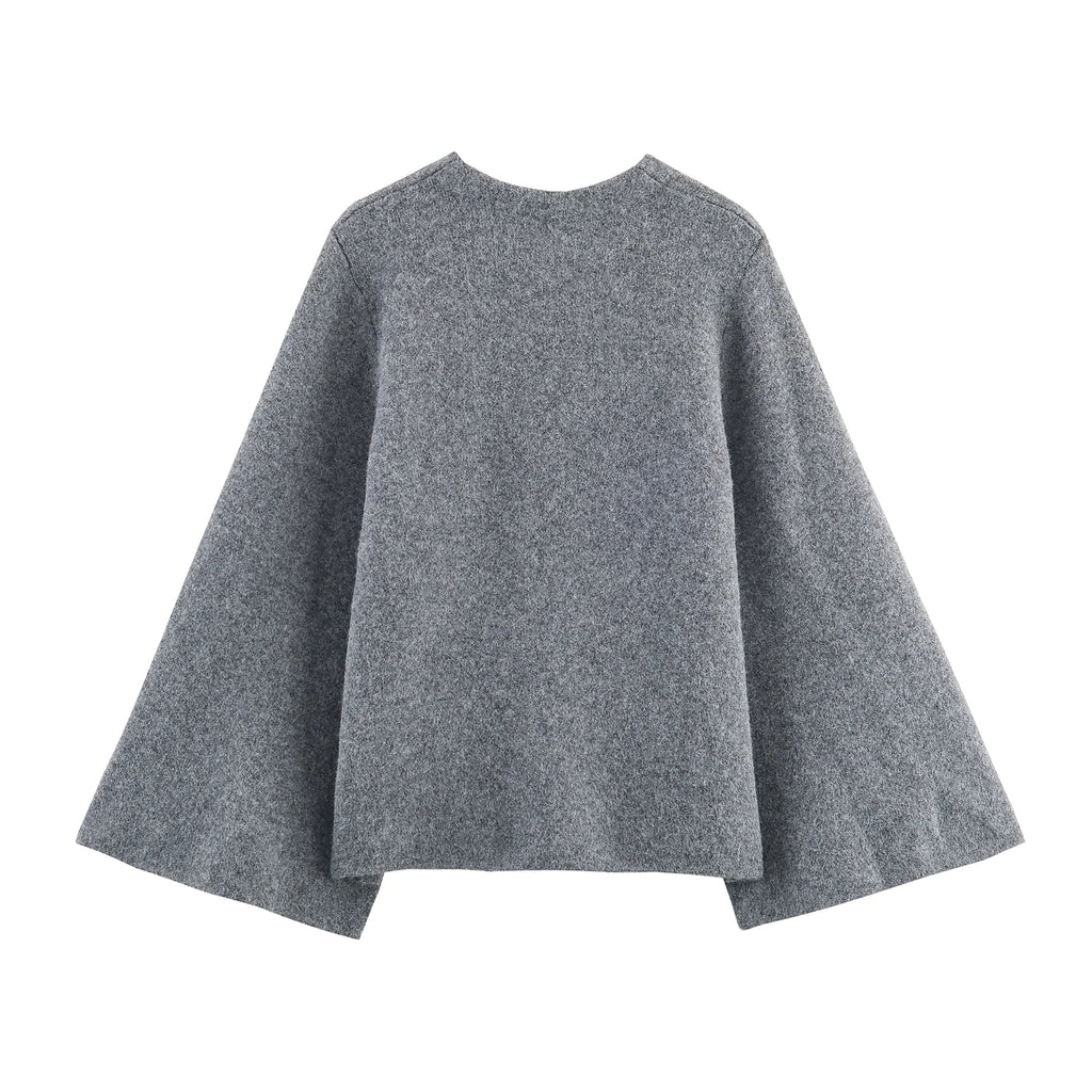 2025 Nuovo prodotto invernale Cappotto cardigan con maniche aperte in maglia stile kimono retrò stile pigro per donna