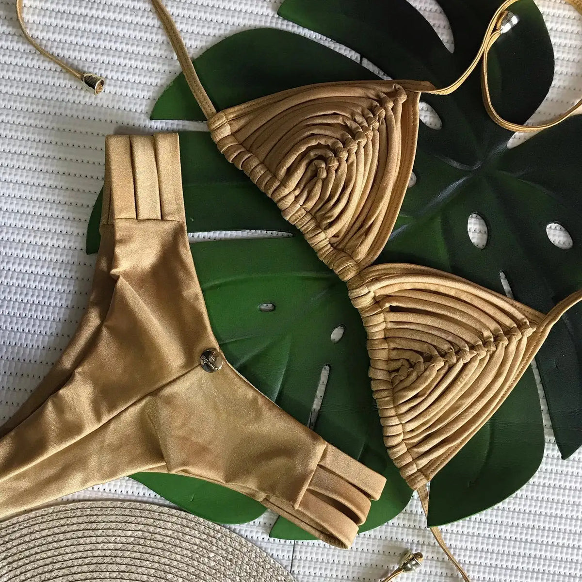 2025 Nuovo Fasciatura Strisce Bikini Brasiliano Costumi da Bagno Costume da Bagno da Donna Due Pezzi Set Femminile Sexy Lace up Mujer Beachwear Estate