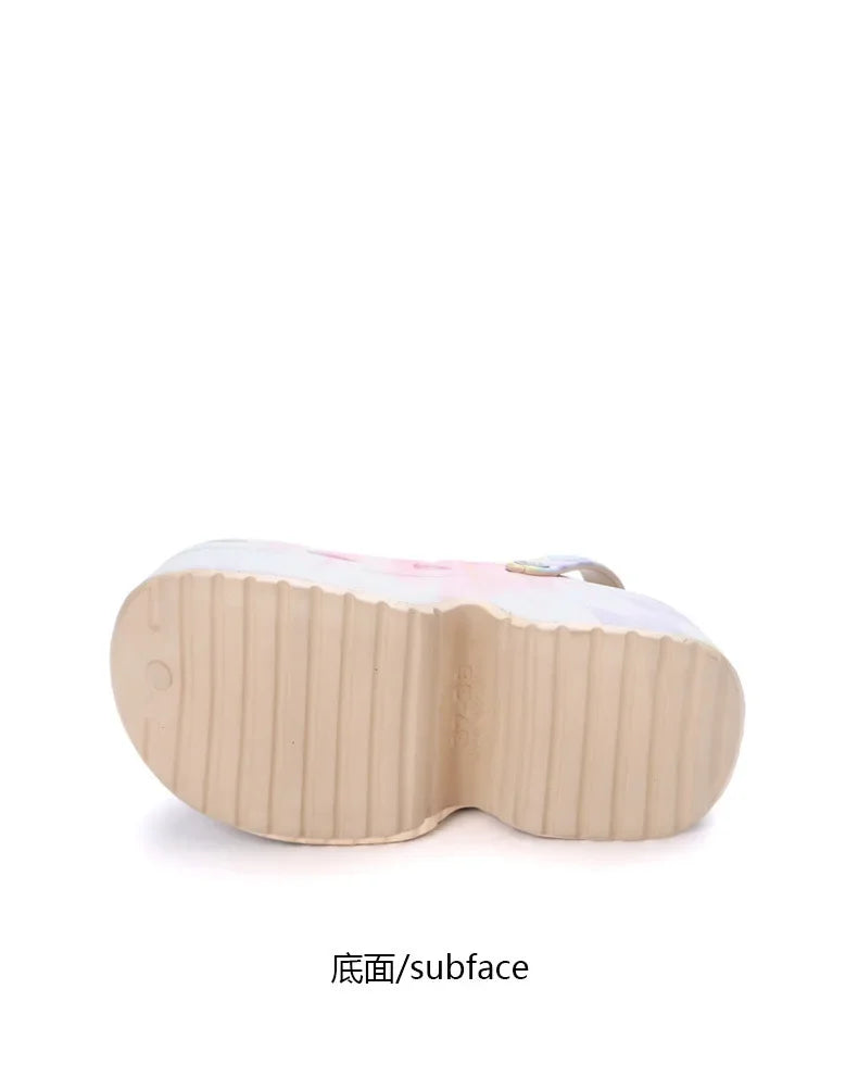 Pantofole da spiaggia estive nuove da donna di lusso 2024 tacco alto 9cm suola morbida leggera comode pantofole Casual di alta qualità