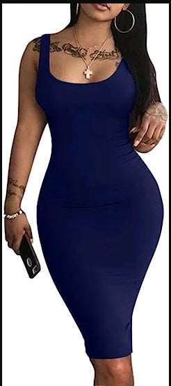 Robe débardeur d'été sexy AliExpress Robe midi sans manches grande taille pour femme style européen et américain