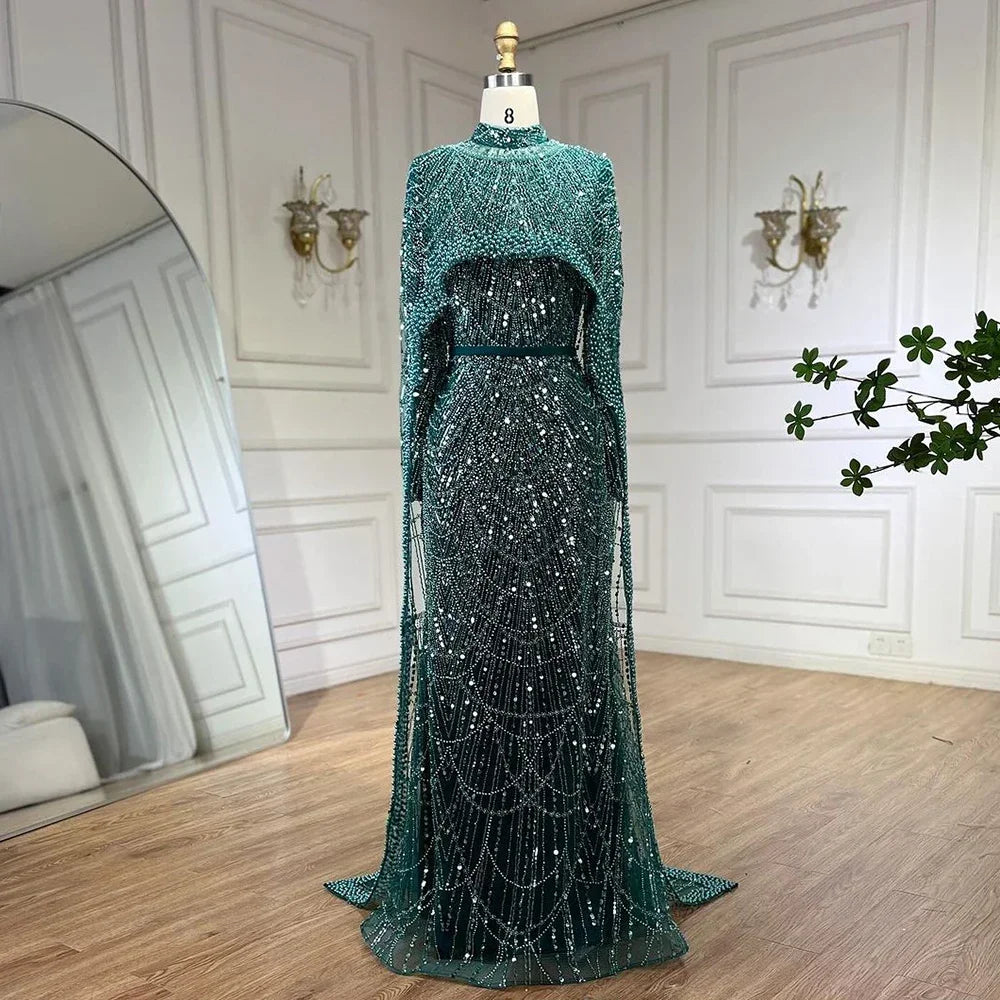 Serene Hill Sirena nuda Mantella lunga Abiti da sera arabi sauditi di lusso Abiti 2025 per occasioni formali LA72032 Personalizzato