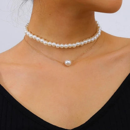 2023 tendenza elegante gioielli da sposa grande collana di perle per le donne moda imitazione perla verde rosa pietra di colore collana girocollo