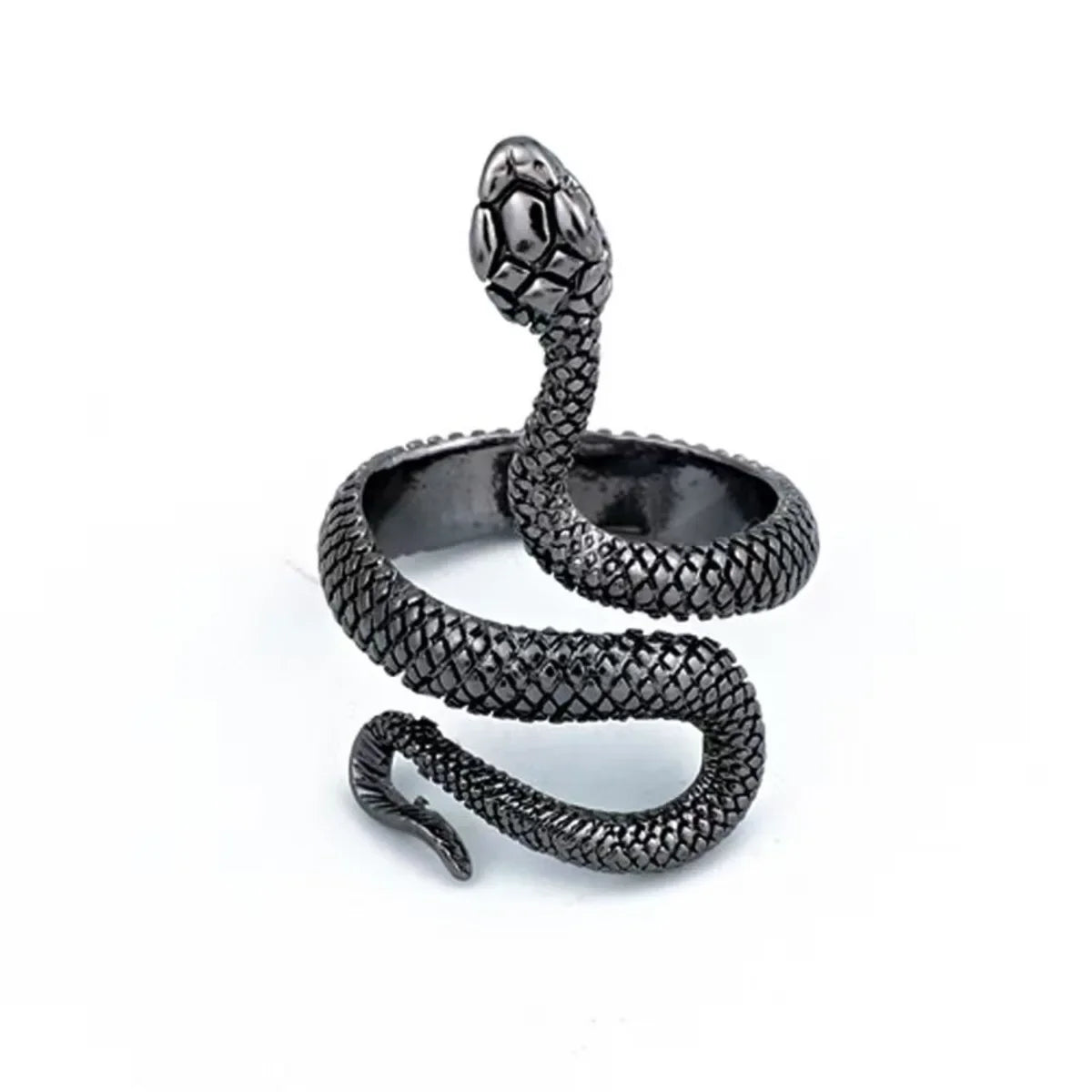 Anelli per uomo donna punk gotico anello serpente esagerato placcato nero gotico regolabile regalo per feste gioielli donna gioielli