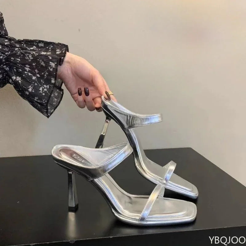 Ladies fashion high heel Summer outdoor new Slippers Fashion socialite open toed sandals Elegant Women's high-heel slipper Mujer
