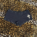 Shorts in stile gotico grunge, moda americana Y2K, design con borchie, shorts hip hop, abbigliamento da strada, pantaloni punk, pantaloni corti alla moda, pantaloni retrò unici, stile emo punk.