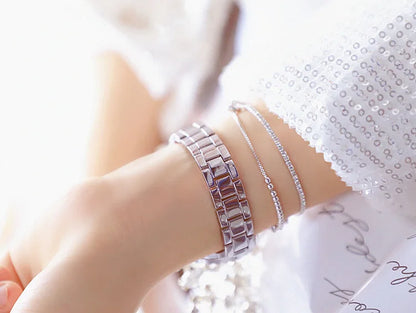 Orologi eleganti da donna con bracciale in oro 2025 Orologi da polso da donna di lusso delle migliori marche per orologio femminile Moda elegante in acciaio pieno