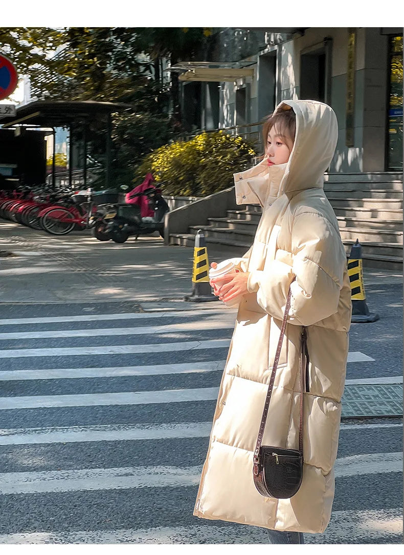 Cappotto freddo da donna invernale parka giacca imbottita lunga con cappuccio Plus Size cappotto Super caldo capispalla da neve all'ingrosso a buon mercato coreano