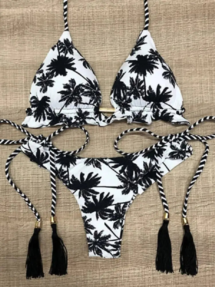 RUOTONGSEPT Sexy Print Bikinis Set Women Swimsuit Bandage Two-Piece Swimwear Brazilian Biquínis Beachwear Bathing Suit 2023 New