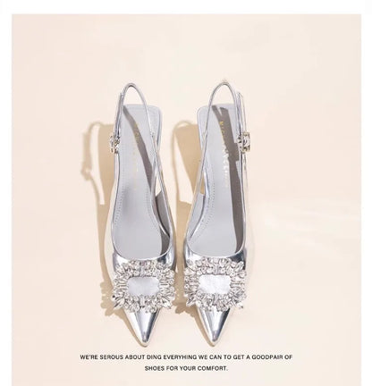 Damen Sandalen Sommer Damenschuhe Neu Spitze Zehenpartie Flache Schuhe Nude Rosa Diamanten Niedriger Absatz Slingback Schuhe Elegante Damenschuhe