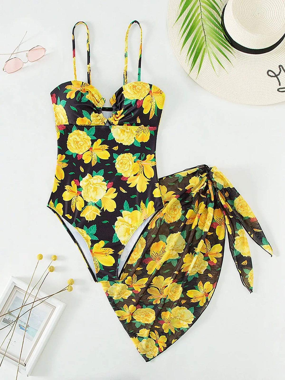 Vigoashely 2026 Lady Print 2 Piece Swimwear Sexy Women Strapped Push Up One Piece Swimsuit Monokini Beach Brazilian Bathing Suit