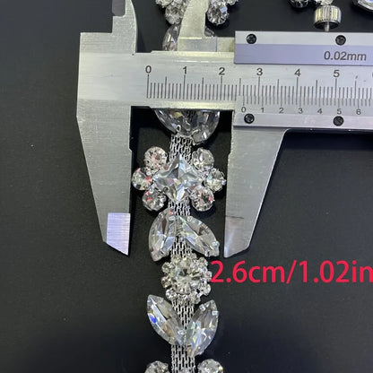 1pc catena di strass di cristallo ampia scintillante fai da te finiture decorative tracolla con diamanti accessori moda per cappelli borse abbigliamento