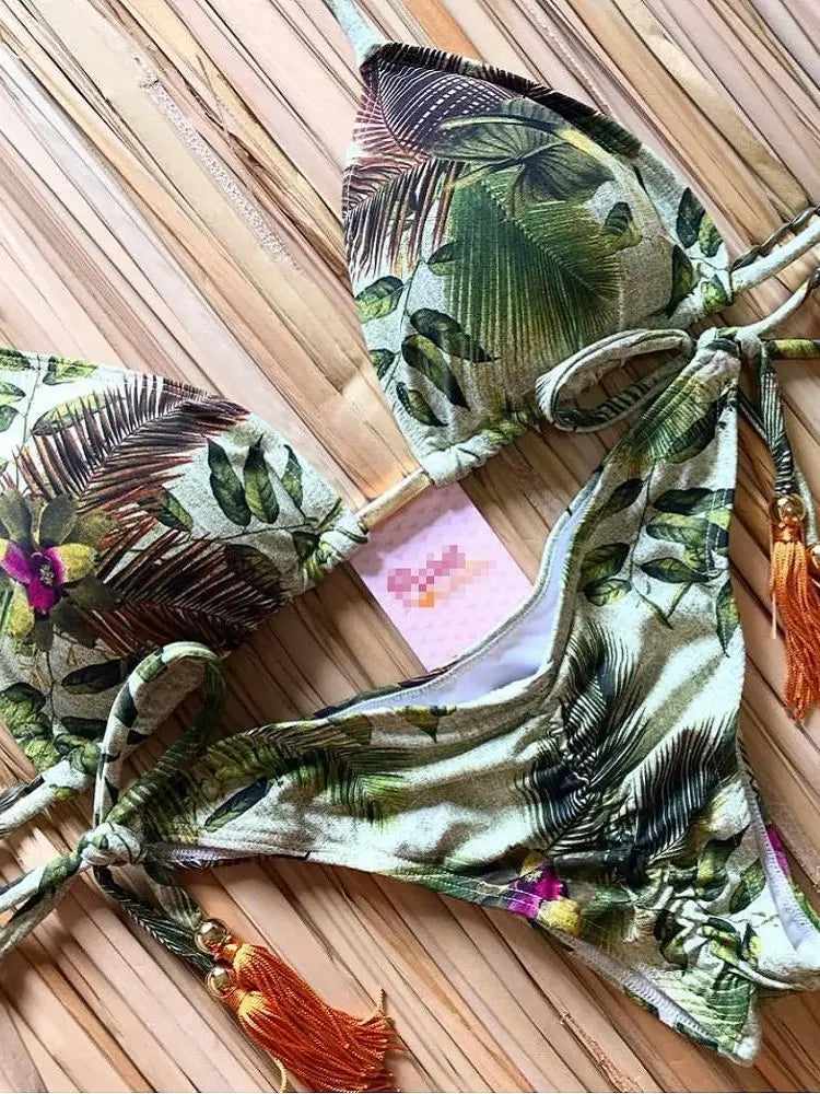 RUOTONGSEPT Sexy Print Bikinis Set Women Swimsuit Bandage Two-Piece Swimwear Brazilian Biquínis Beachwear Bathing Suit 2023 New