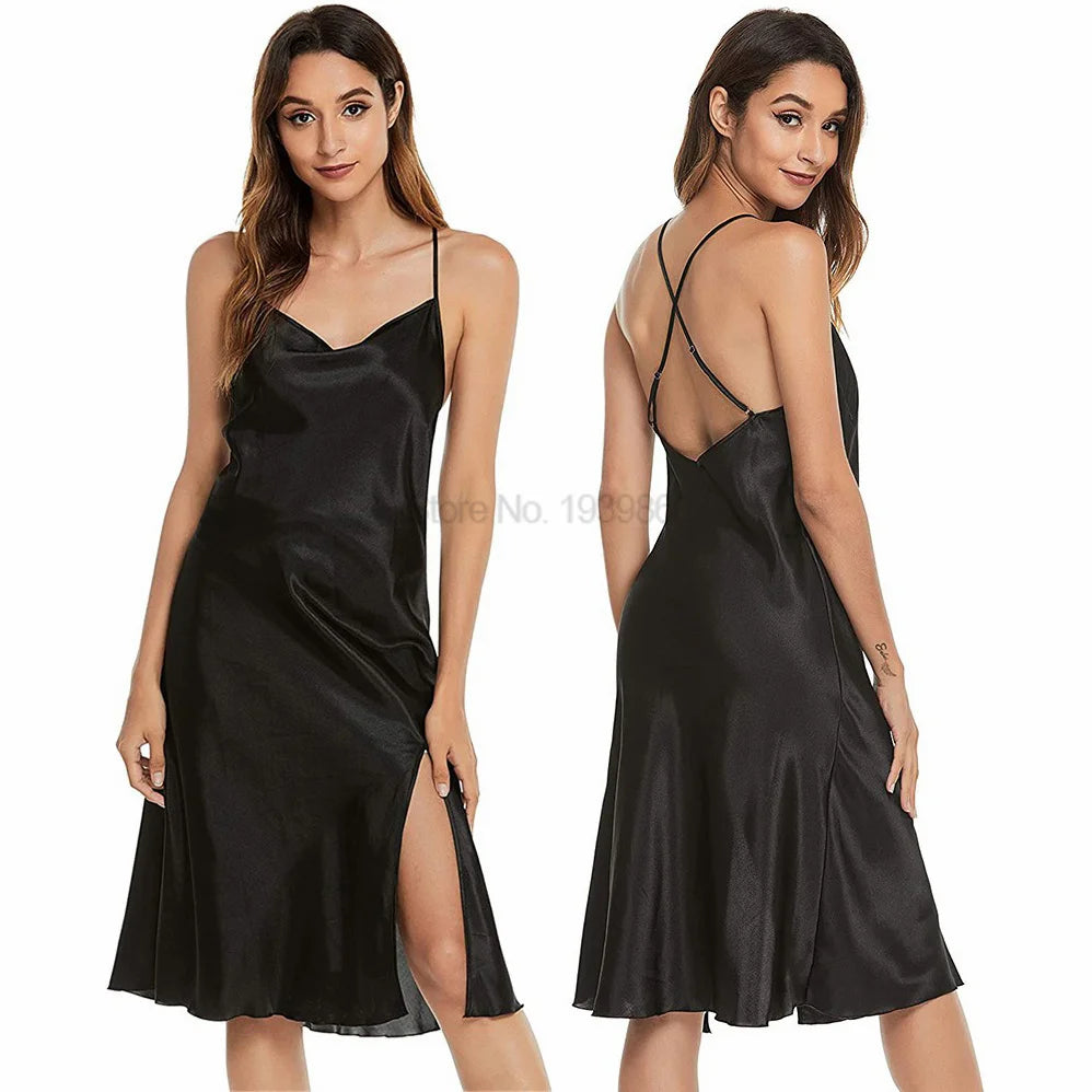 Camicia da notte estiva Ruffles Lady Nightwear camicia da notte raso senza spalline gonna intimo Lingerie Sexy vestiti per la casa accappatoio