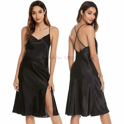 Camicia da notte estiva Ruffles Lady Nightwear camicia da notte raso senza spalline gonna intimo Lingerie Sexy vestiti per la casa accappatoio