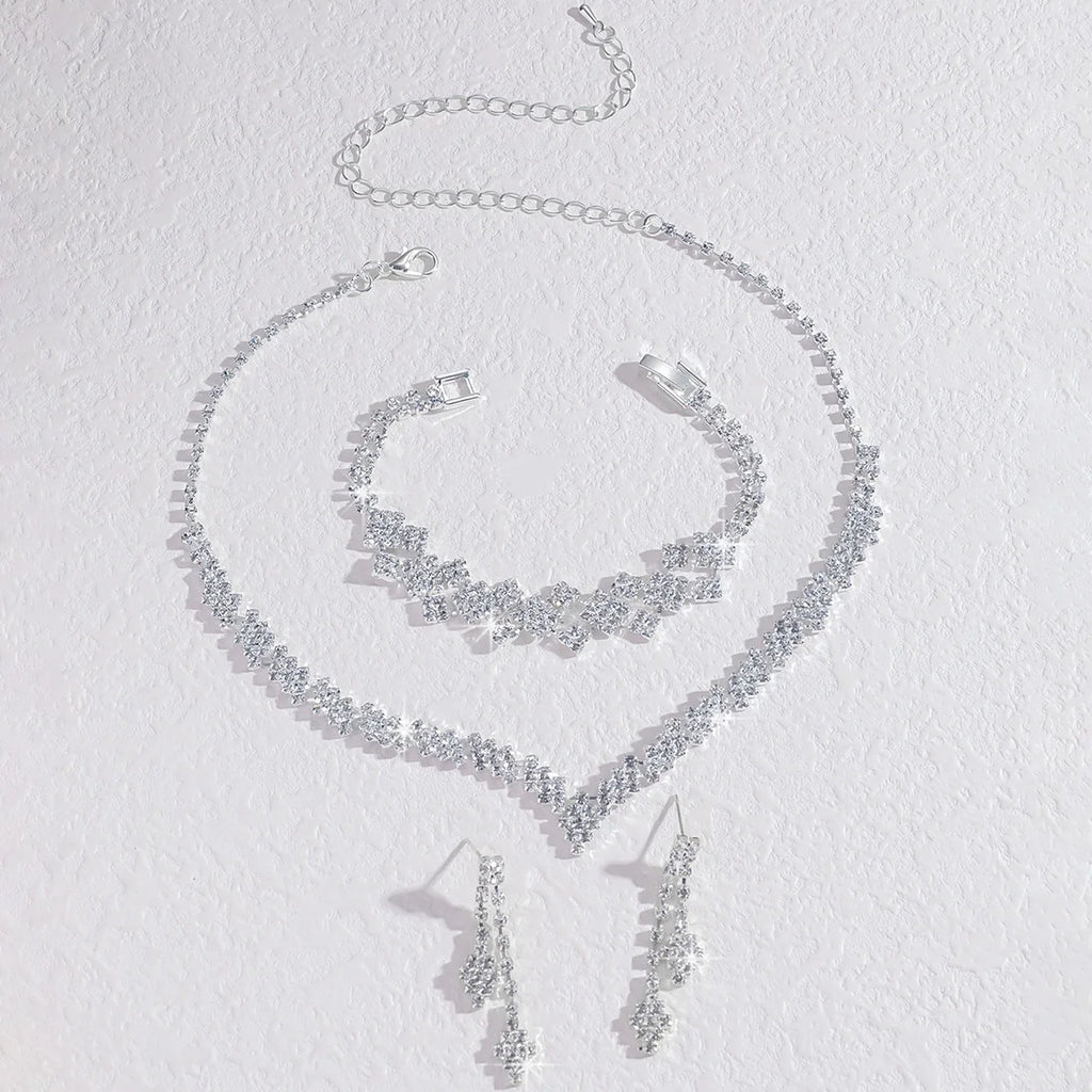 4/3 pezzi di orecchini, collane, bracciali, set di gioielli, banchetti e regali natalizi della serie di catene ad artiglio da donna della stagione nuziale92