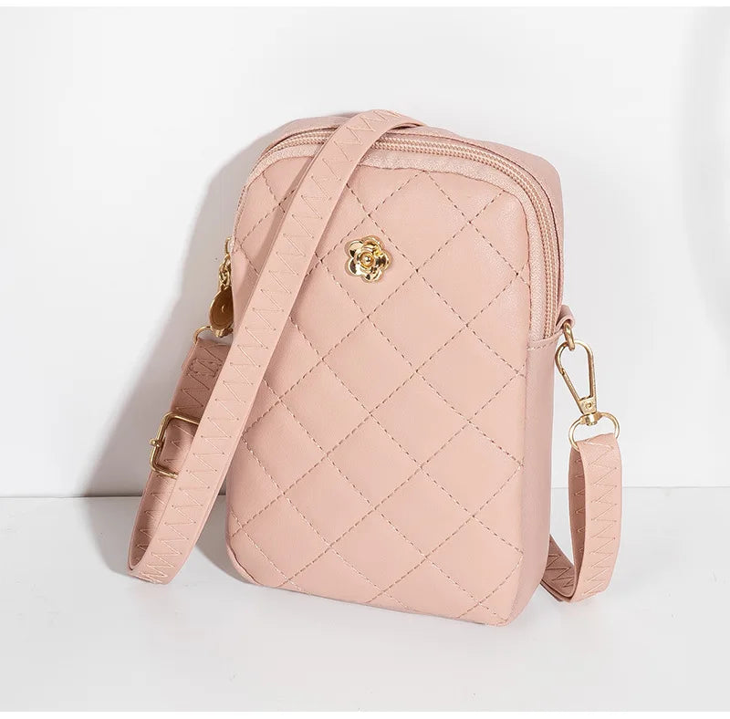 Nuovo 2025 Nuova borsa a tracolla in PU Borse centinaia e semplici Mini borsa per cellulare da donna Borse a tracolla Borse quadrate piccole estive