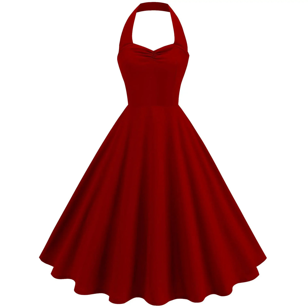 Abito Vintage Anni '50 '60 Senza Schienale Stile Pin-Up Halter, Abbigliamento Estivo Donna 2026, Vestito Senza Maniche Stile Hepburn Rockabilly, Abiti Donna