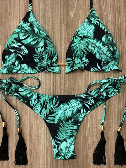 RUOTONGSEPT Sexy Print Bikinis Set Women Swimsuit Bandage Two-Piece Swimwear Brazilian Biquínis Beachwear Bathing Suit 2023 New