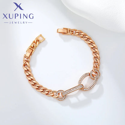 Xuping Gioielli Fascino Vendita calda Trendy Color oro placcato 19 cm Bracciale a catena a mano per le donne Moda regalo squisito X000925432